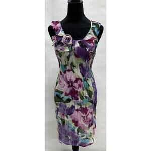 Sunny Leigh Watercolor Sz S Women's Dress Floral Ruffle Spring Fairy Soft Emo